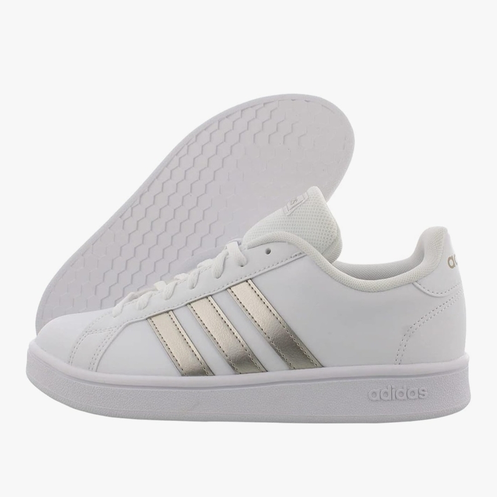 adidas Women's White and Gold Sneakers